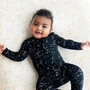 Kyte Baby 18-24M Bamboo Black Unisex Zippered Romper Midnight Constellation Zip